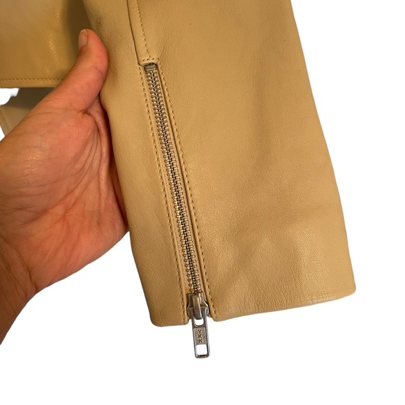 A.L.C. | $1,495 Dree Zip-Front Leather Moto Jacket in Tan/Camel, Size 8 - Picture 6 of 12